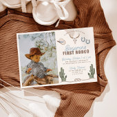 First Rodeo 1st Birthday Invitation with Photo 招待状