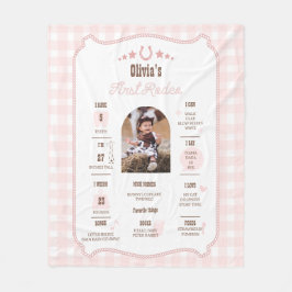 First Rodeo 1st Birthday Milestone Western Sign  フリースブランケット