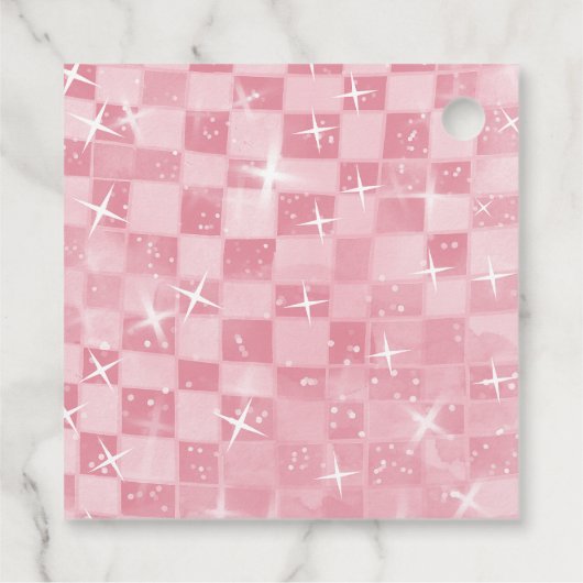 First Rodeo 1st Birthday Pink Boho Wild West フェイバータグ (裏面)