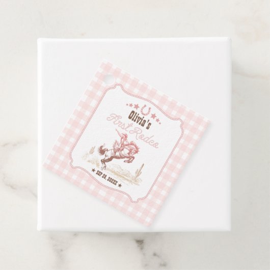 First Rodeo 1st Birthday Pink Western フェイバータグ (インサイチュ)