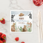 First Rodeo 1st Birthday Rustic Wild West スタンダードカクテルナプキン (インサイチュ)