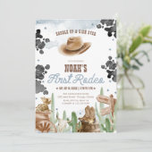 First Rodeo 1st Birthday Rustic Wild West 招待状 (スタンド正面)