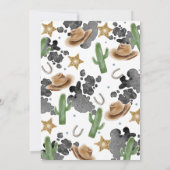 First Rodeo 1st Birthday Rustic Wild West 招待状 (裏面)