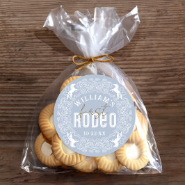 First Rodeo 1st Birthday Sticker - Light Blue West ラウンドシール