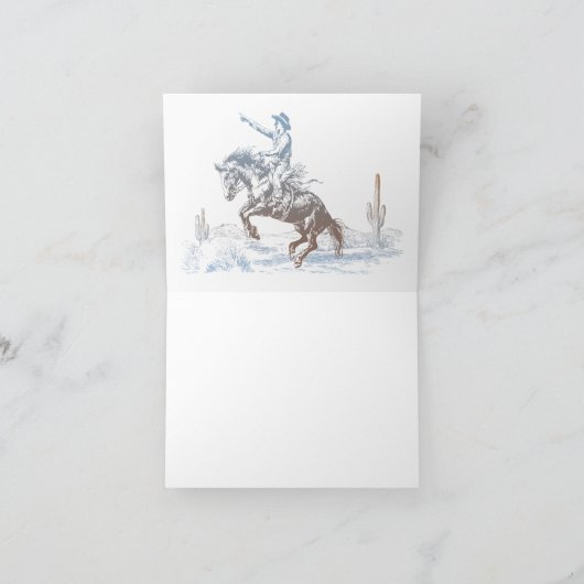 First Rodeo 1st Birthday Western サンキューカード (内部)