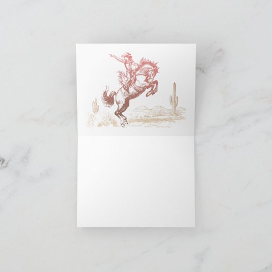 First Rodeo 1st Birthday Western サンキューカード (内部)