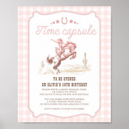 First Rodeo 1st Birthday Western Time Capsule Sign ポスター