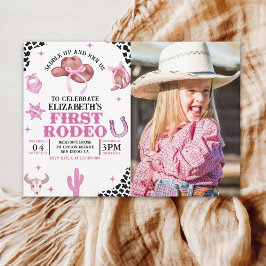 First Rodeo Birthday for Girls – Pink Western 招待状