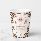 First Rodeo Birthday Girl, Cute Cowgirl 紙コップ (裏面)