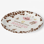 First Rodeo Birthday Girl, Fun Cowgirl ペーパープレート (アングル)