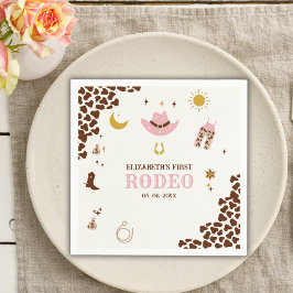 First Rodeo Birthday Girl, Fun Cowgirl Birthday  スタンダードカクテルナプキン