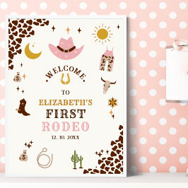 First Rodeo Birthday Girl, Fun Cowgirl Birthday ポスター