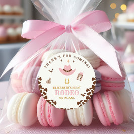 First Rodeo Birthday Girl, Fun Cowgirl Birthday ラウンドシール