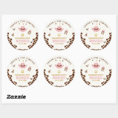 First Rodeo Birthday Girl, Fun Cowgirl Birthday ラウンドシール (シート)