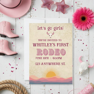 first rodeo birthday invitation シーズンカード