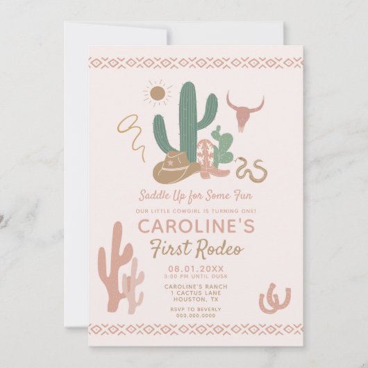 First Rodeo Birthday Invitation 招待状 (正面)