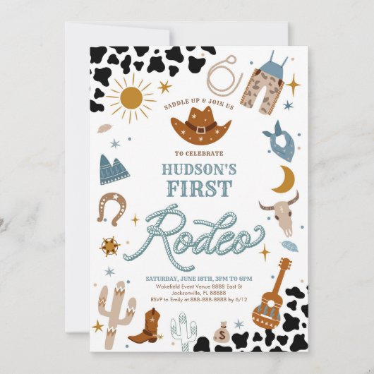 First Rodeo Birthday Invitation 招待状 (正面)