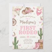 First Rodeo Birthday Invitation Girl 招待状 (正面)