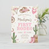 First Rodeo Birthday Invitation Girl 招待状 (スタンド正面)