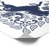 First Rodeo Birthday Party Welcome Sign - Navy Blu ポスター (角)