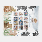 First Rodeo Birthday Rustic Monthly Photo Sign フリースブランケット (正面(横))