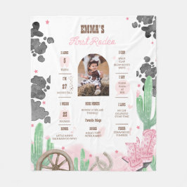First Rodeo Boho Wild West Milestone Sign  フリースブランケット