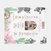 First Rodeo Boho Wild West Milestone Sign  フリースブランケット (正面(横))