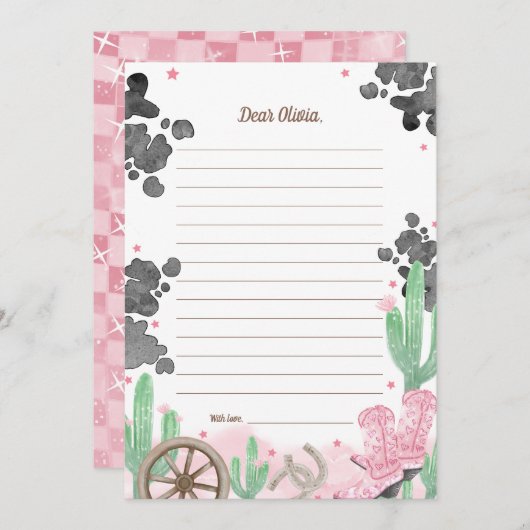 First Rodeo Boho Wild West Time Capsule Cards 招待状 (正面/裏面)