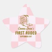 First Rodeo Brown Cowgirl Boots 1st Birthday 星シール (正面)