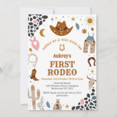 First Rodeo Cowbow Western 1st Birthday Invitation 招待状 (正面)