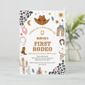 First Rodeo Cowbow Western 1st Birthday Invitation 招待状 (スタンド正面)