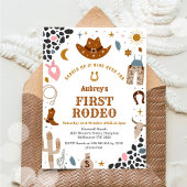 First Rodeo Cowbow Western 1st Birthday Invitation 招待状