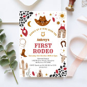 First Rodeo Cowbow Western 1st Birthday Invitation 招待状