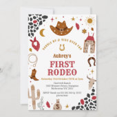 First Rodeo Cowbow Western 1st Birthday Invitation 招待状 (正面)