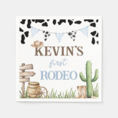 First Rodeo Cowboy Baby Birthday Napkin スタンダードカクテルナプキン (正面)