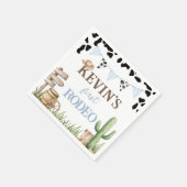 First Rodeo Cowboy Baby Birthday Napkin スタンダードカクテルナプキン (角)