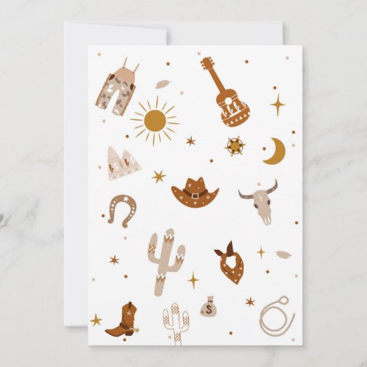 First Rodeo Cowboy Birthday Invitation 招待状 (裏面)