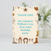 First Rodeo Cowboy First Birthday サンキューカード (スタンド正面)