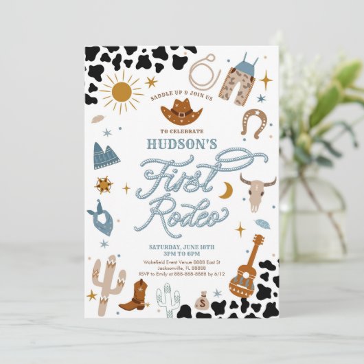 First Rodeo Cowboy Party Invitation 招待状 (スタンド正面)