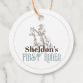 First Rodeo Cowboy Western Boy 1st Birthday フェイバータグ (正面)