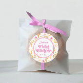 First Rodeo Cowgirl Pink 1st Birthday Party ラウンドシール