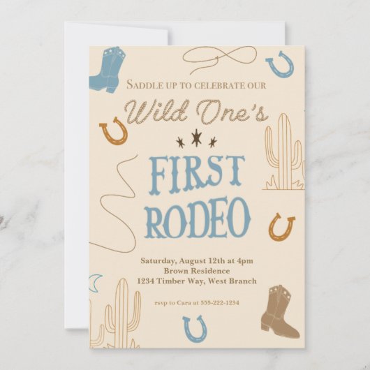 First Rodeo First Birthday Partyへの招待 招待状 (正面)