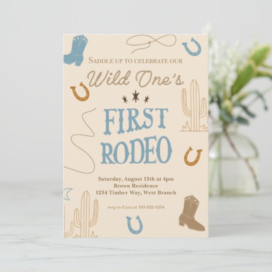 First Rodeo First Birthday Partyへの招待 招待状 (スタンド正面)