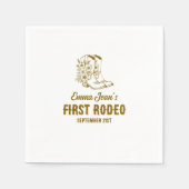 First Rodeo Floral Cowboy Boots 1st Birthday スタンダードカクテルナプキン (正面)