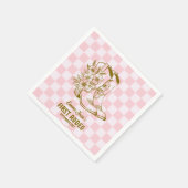 First Rodeo Floral Cowboy Boots 1st Birthday スタンダードカクテルナプキン (角)