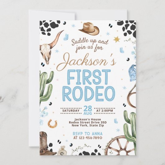 First Rodeo Invitation, My 1st Rodeo Invitation 招待状 (正面)