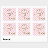 First Rodeo Pink Cowgirl 1st Birthday Sticker スクエアシール (シート)