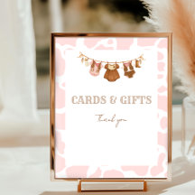 First Rodeo Pink Cowgirl Birthday Tabletop Sign