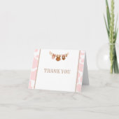 First Rodeo Pink Cowgirl Western Birthday サンキューカード (正面)