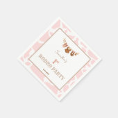 First Rodeo Pink Cowgirl Western Birthday スタンダードカクテルナプキン (角)